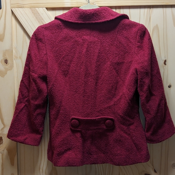 Boden Fuchsia Wool Blend Bouclé Cropped Jacket, Size 8 - Picture 2 of 8